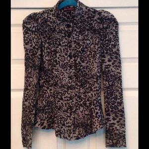 SZ S Betsey Johnson Leopard Peplum Blazer Jacket